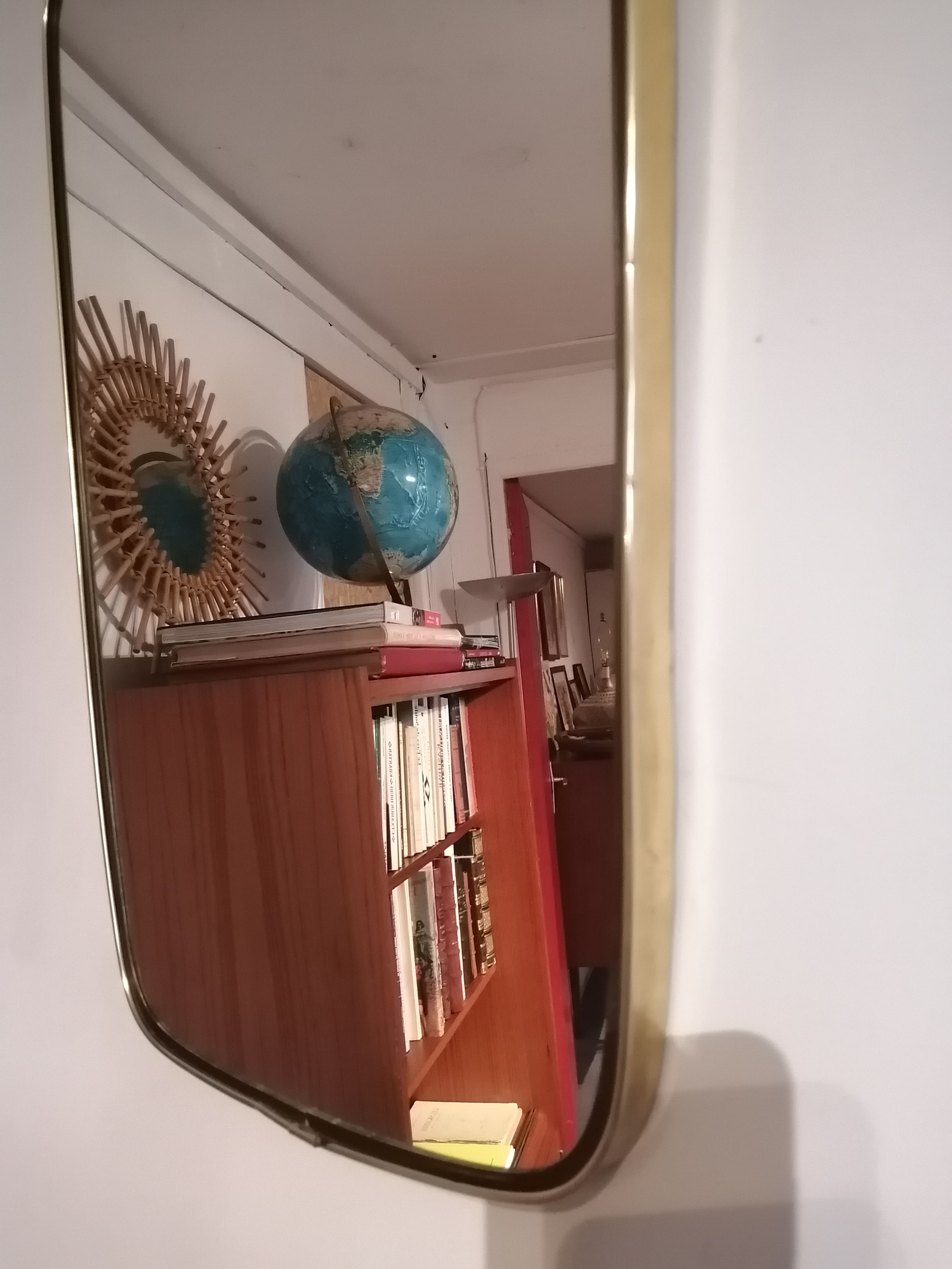 50s brass mirror - 57x36cm