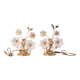 Set of 2 Murano Table Light White Flowers, 1970s