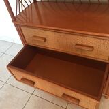 Vintage rattan shelves