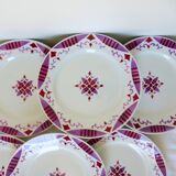 6 dessert plates from Moulin des Loups and Hamage, Madeleine model
