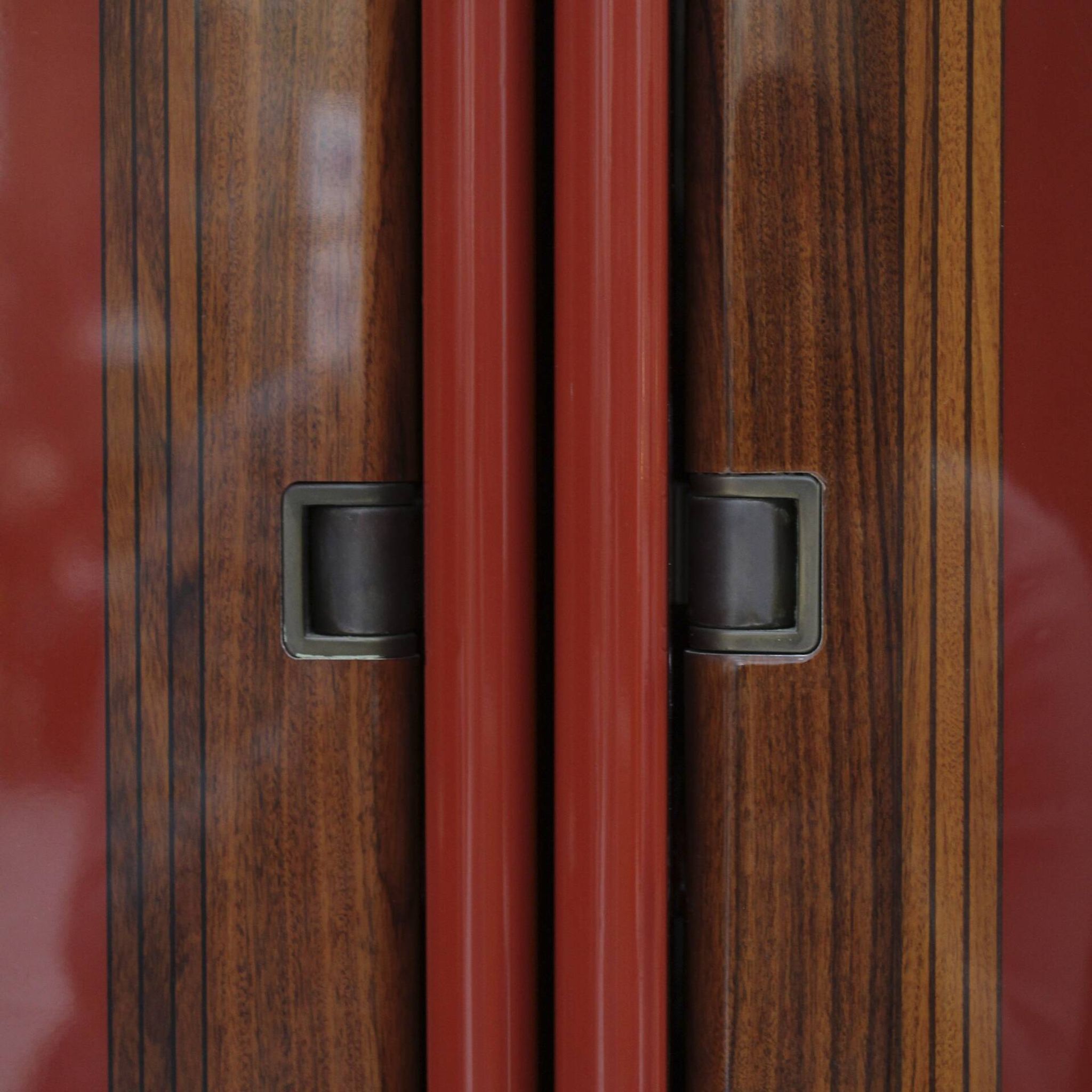 Mid-Century Afra & Tobia Scarpa Italian Wood Red Lacquer 1960s Tall Cabinet