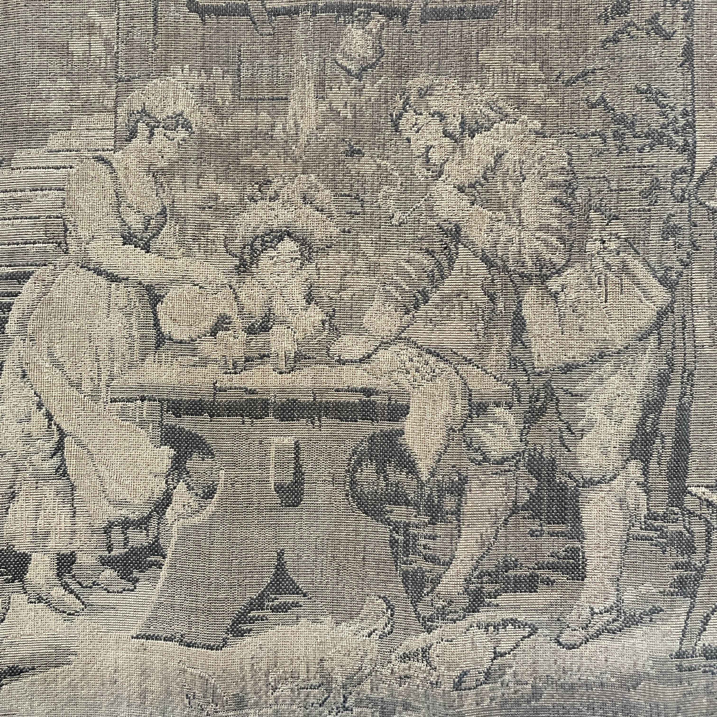 Set of two antique framed gobelins from France from the 19th century