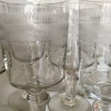 set of 9 serious roll 19th zigzag water glasses