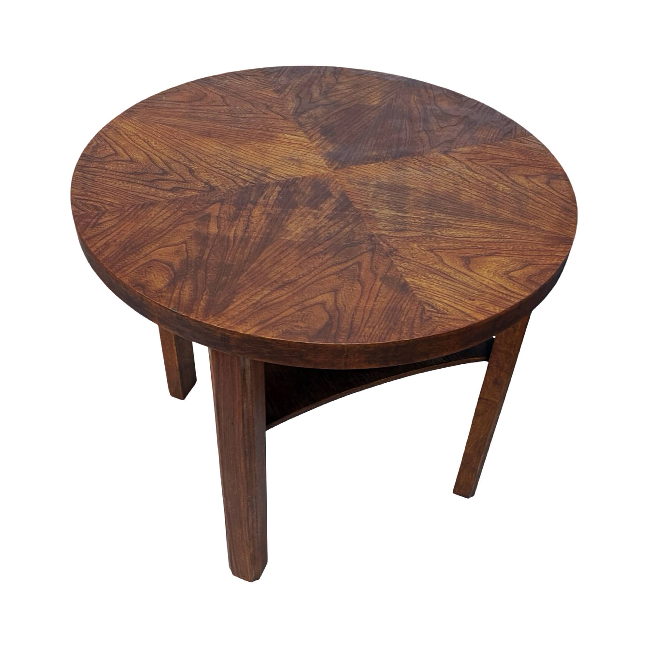 Round coffee table, Mid-Century, Art Deco, after renovation, Germany, 1960s