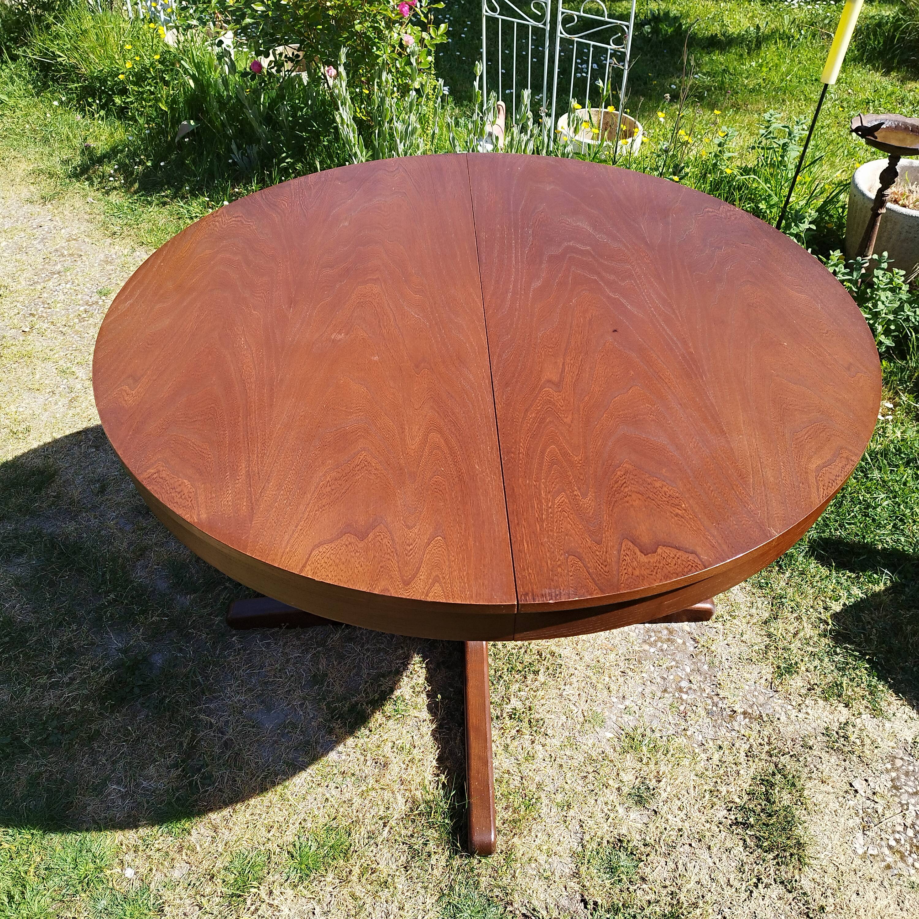 Table en teck vintage et chaises