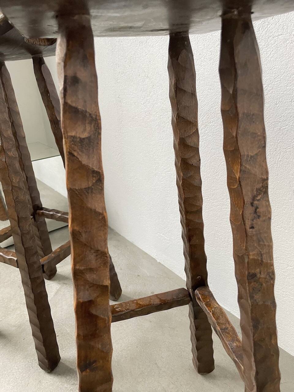 Pair of brutalist high stools