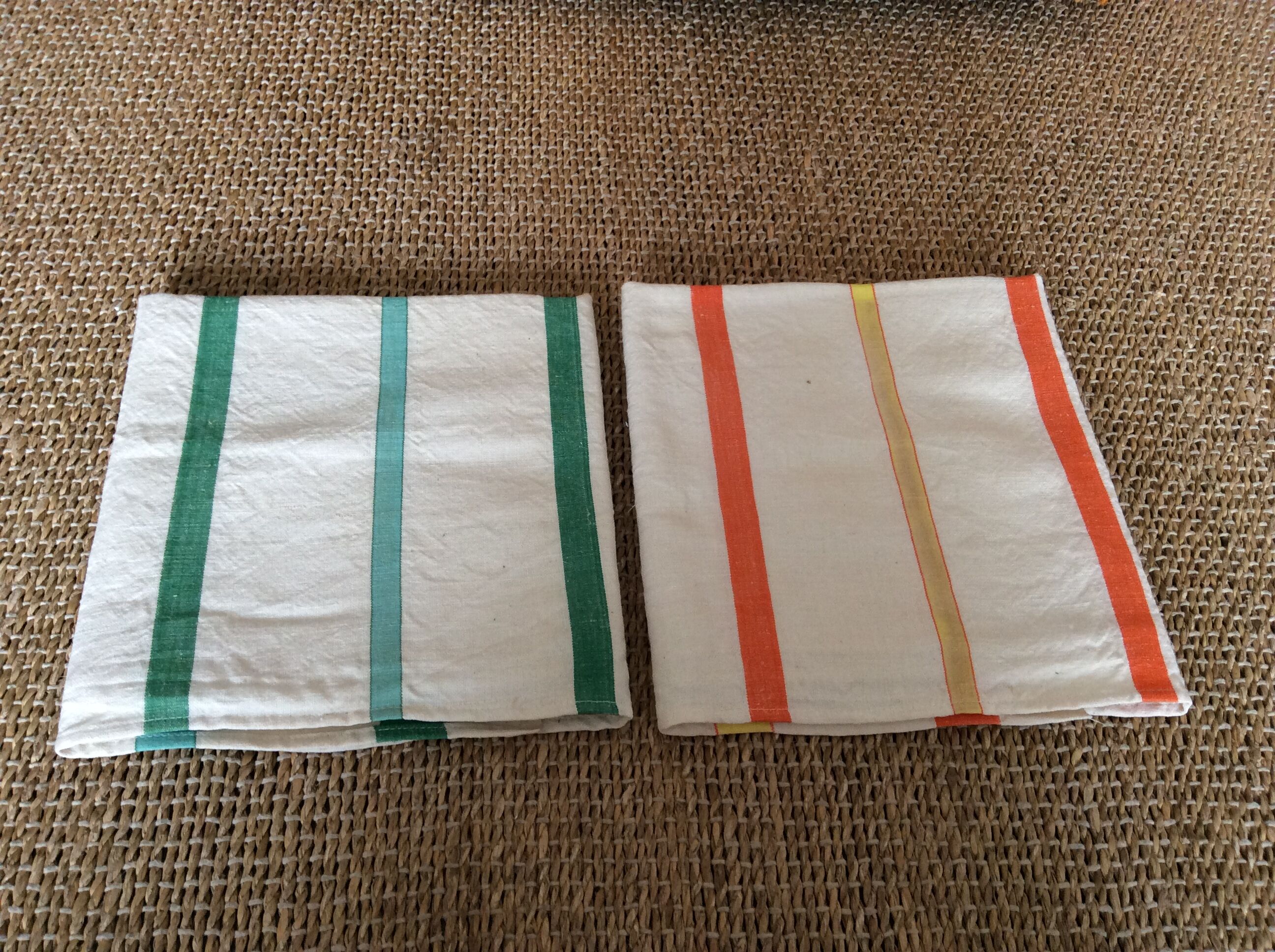 2 vintage tea towels
