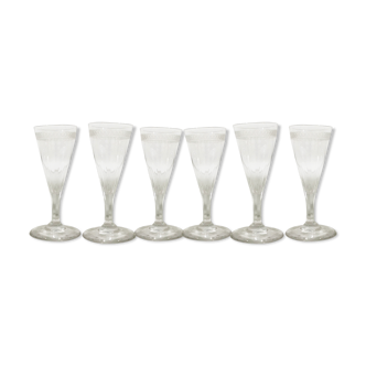 6 verres à champagne cristal Baccarat