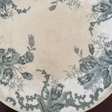 Assiette plate en terre de fer fleurs