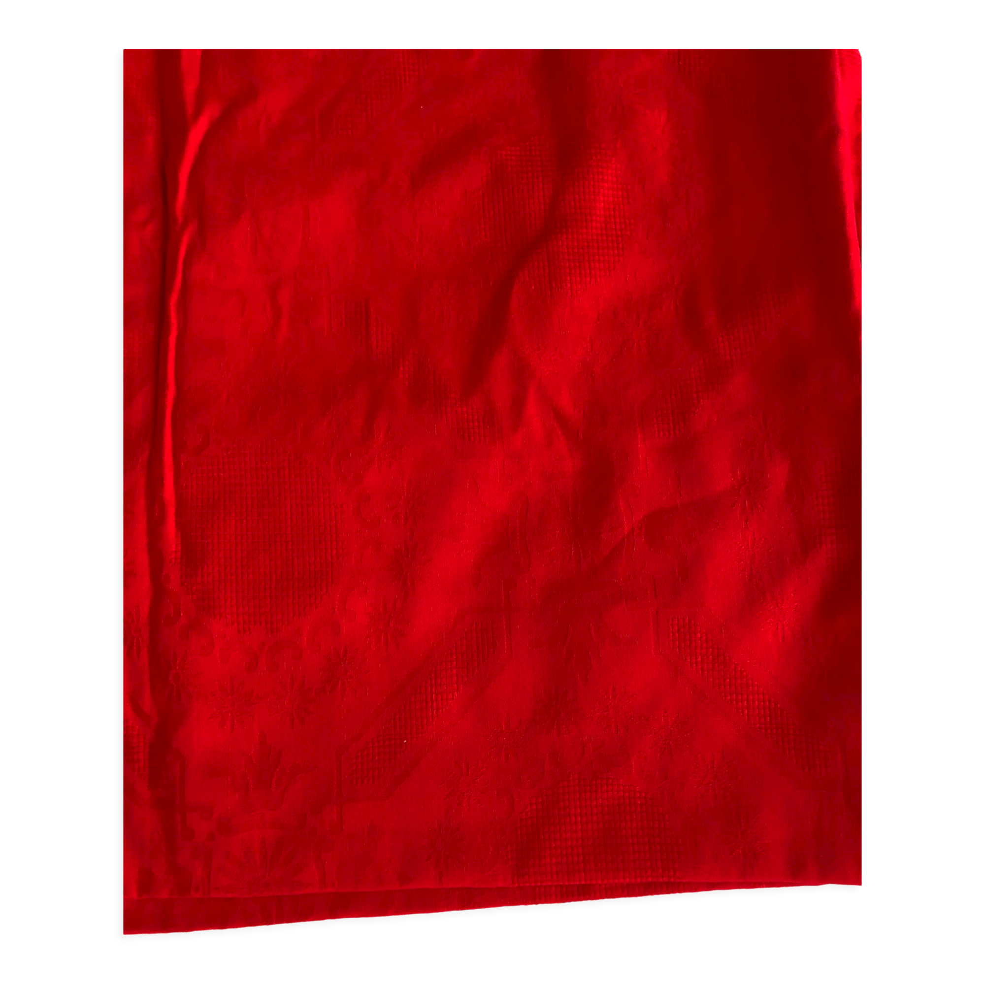 Old red tablecloth