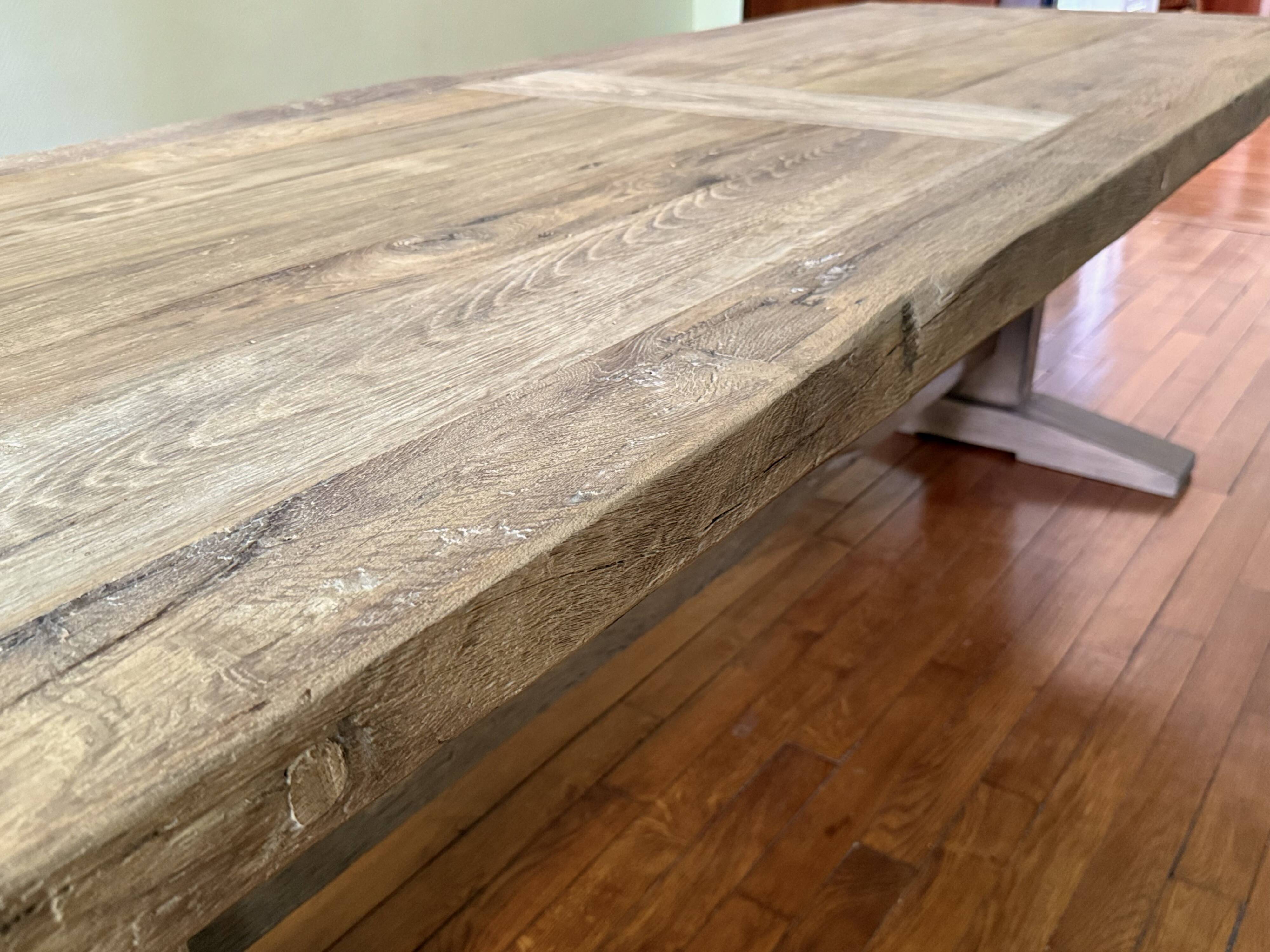 Farmhouse table in old solid oak - HED 200 x 100 cm