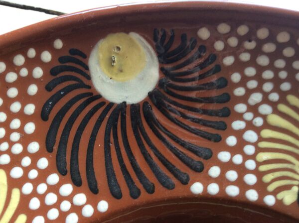 Plat en terre cuite vernissée poisson