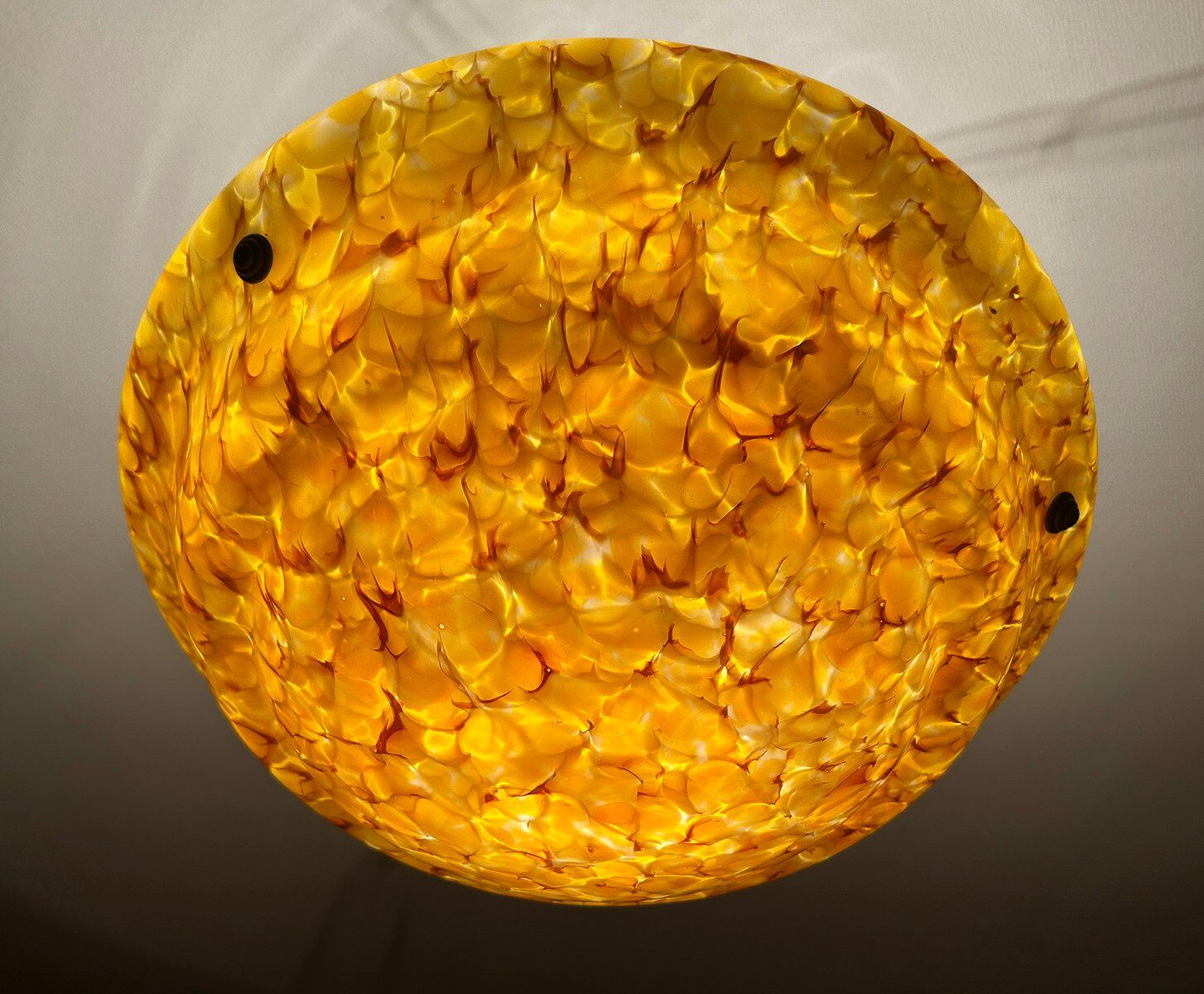 Art Deco amber glass pendant light, 1930s