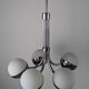Chandelier en chrome Stilnovo avec des sphères en verre, Italie, années 1960.