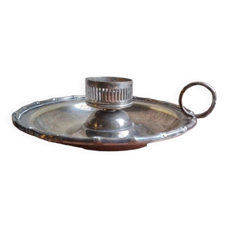 Vintage silver metal candle holder