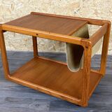 60s 70s teak table side table newspaper stand Danish Design Denmark