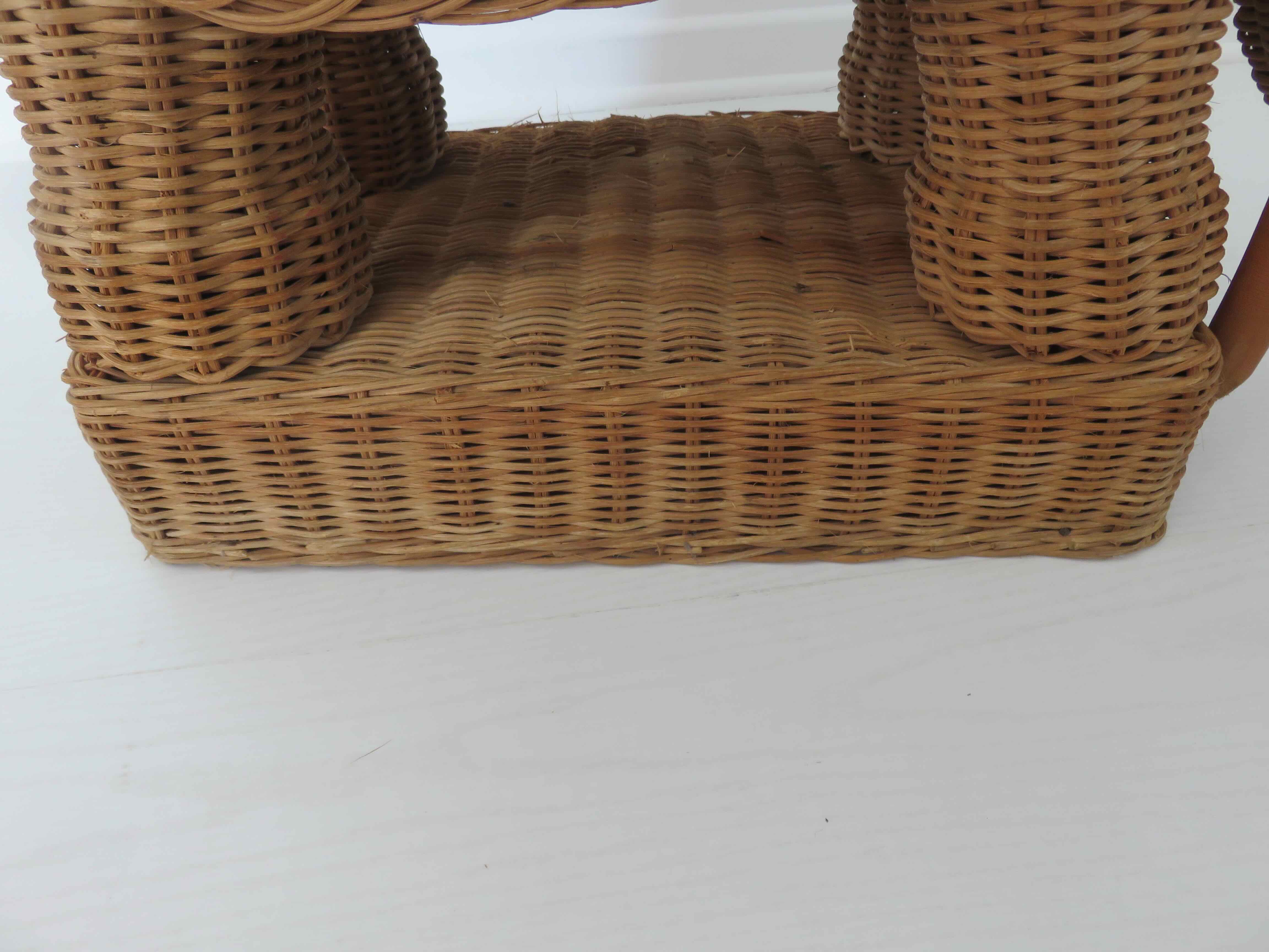 Side table elephant rattan or piece of sofa 60s 70s