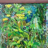 Vintage impressionist oil painting of a garden, Alexander Michael 1994.
