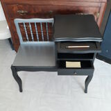 Black and grey solid wooden bench