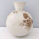 Ivory Ceramic Vase with Brown Floral Details by Rosenthal, Italy