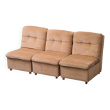 Set 3 poltrone modulari tessuto a quadretti beige anni ’70 vintage modernar
