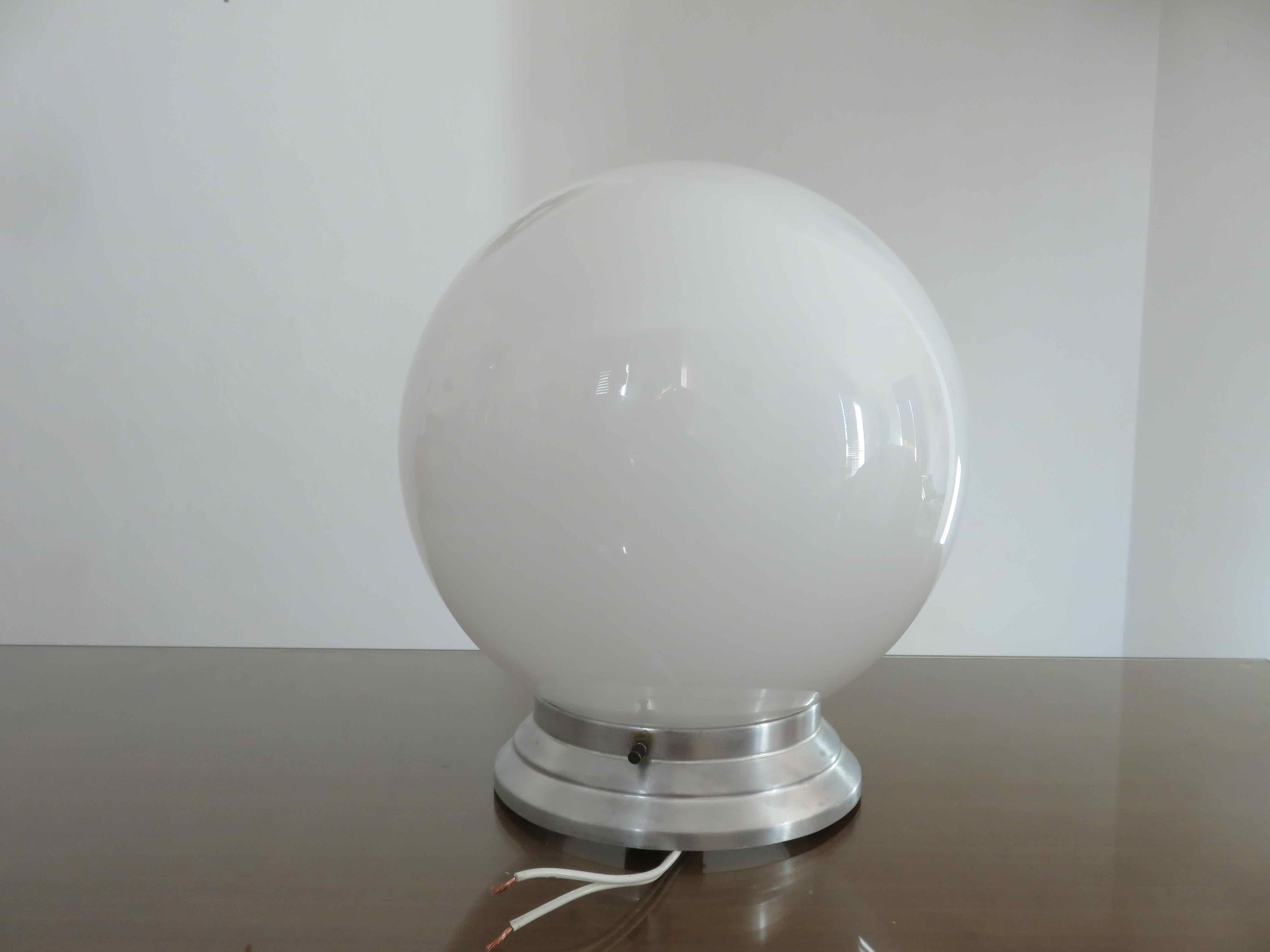 Ceiling lamp opaline ball white 30 years 40