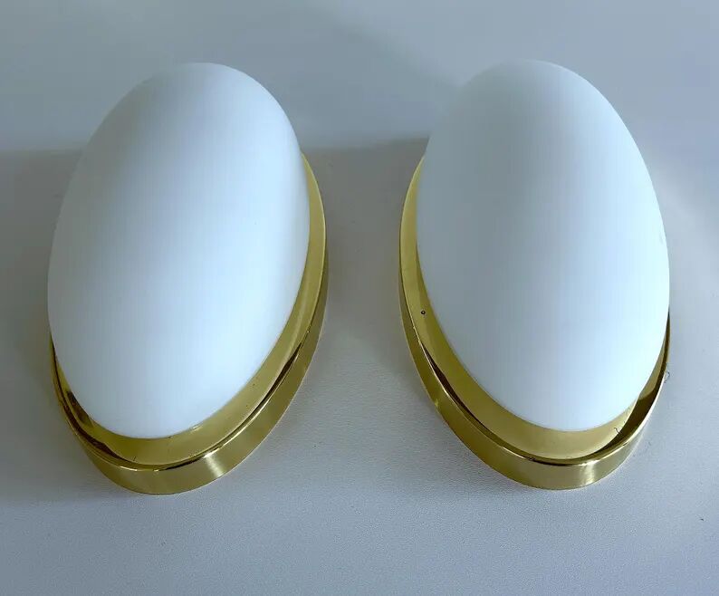 Pair of Vintage Limburg Glass  Wall Lights