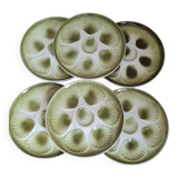 6 assiettes à huîtres 60'