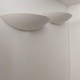 Pair of vintage wall lights, white lacquered metal, Germany 1980s