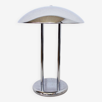 Chromed metal mushroom lamp 1980