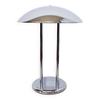 Chromed metal mushroom lamp 1980