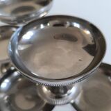 Set of 6 chrome-plated metal ice cream cups