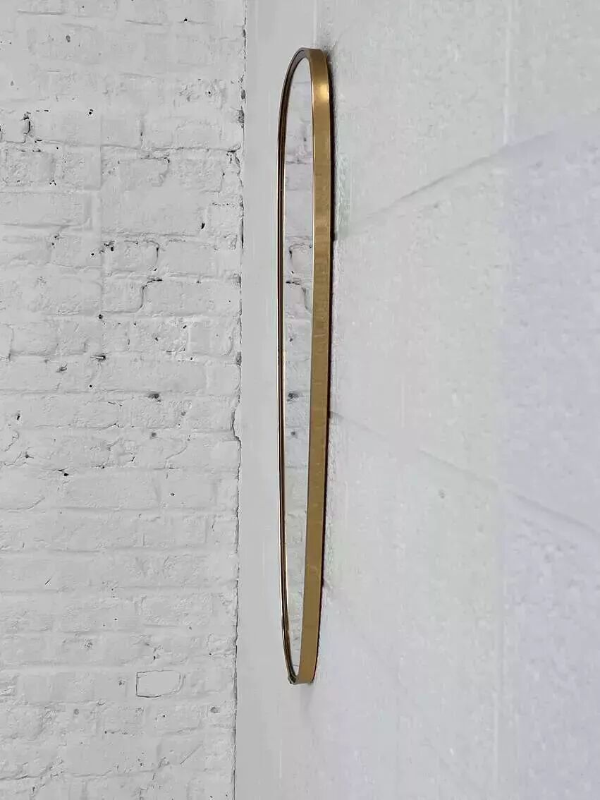 Miroir doré rétroviseur et forme libre des années 50