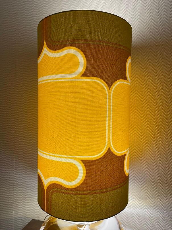 Table lamp lampshade vintage fabric Sirius pattern
