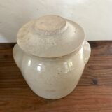 2 enamelled sandstone pots