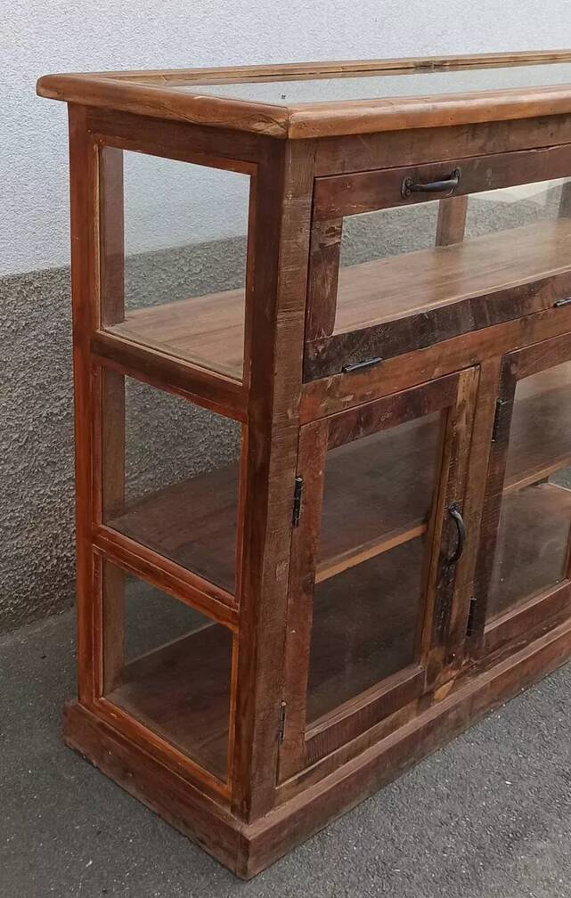 Antique wooden jeweller's display case