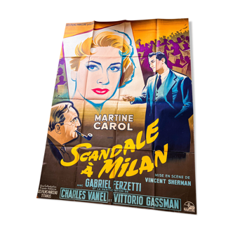 authentic vintage cinematic poster from 1956 "Scandal in Milan"