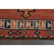 1970s Vintage Turkish Handmade Wool & Cotton Orange Runner Rug 80x356