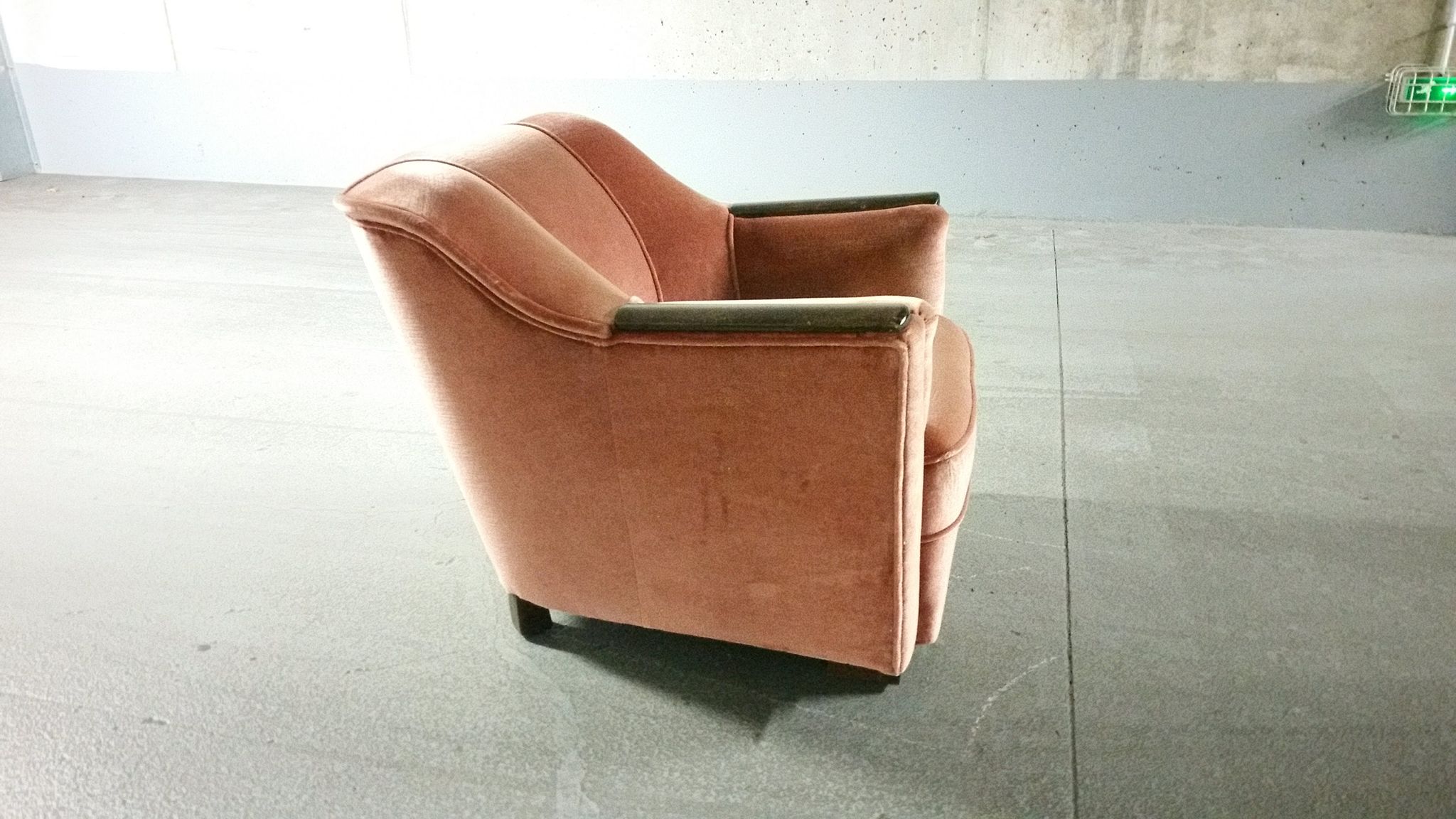 Fauteuil club art deco années 30/40 à système tablettes