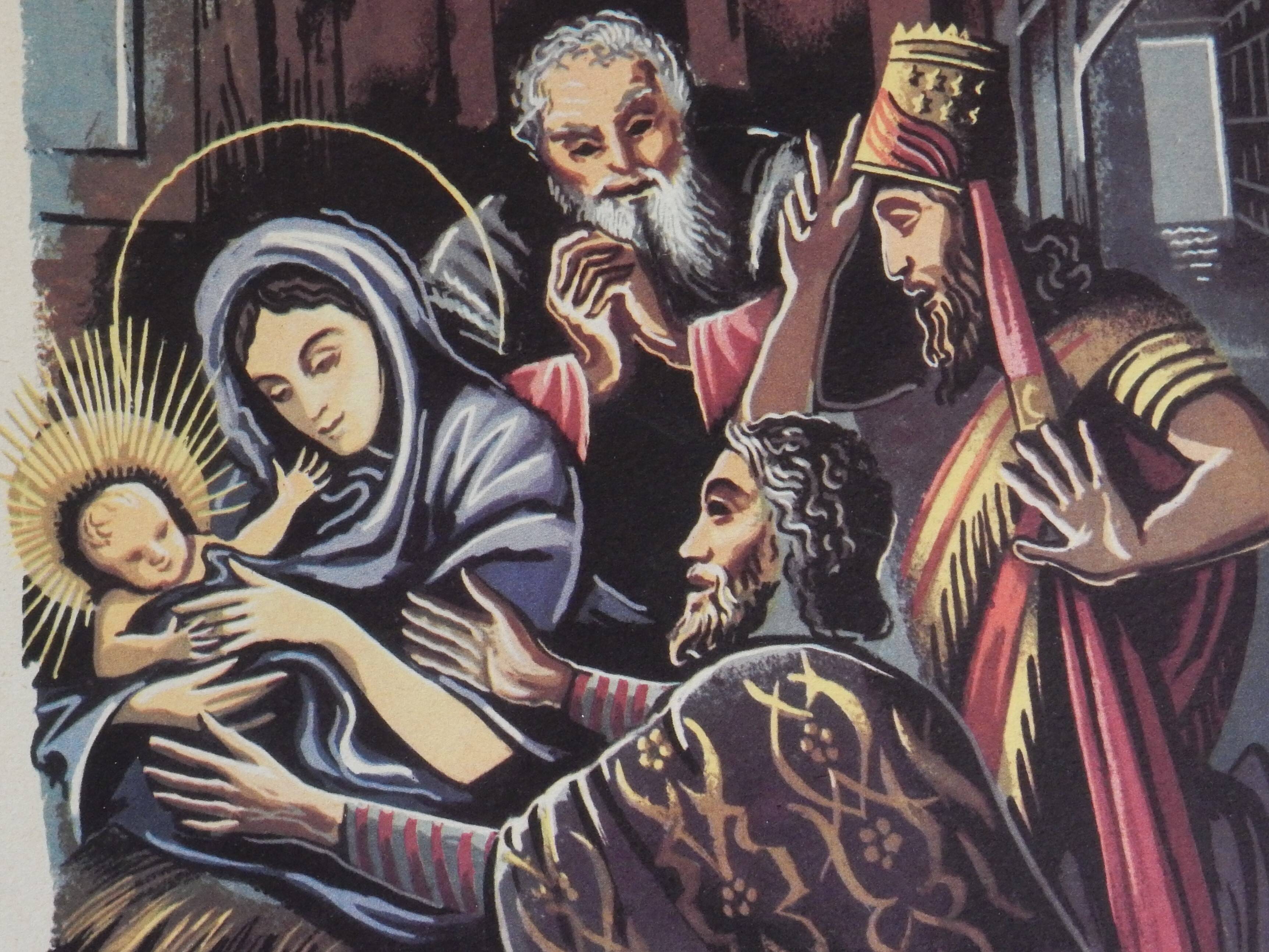 Illustration of the nativity The three wise men