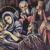 Illustration of the nativity The three wise men