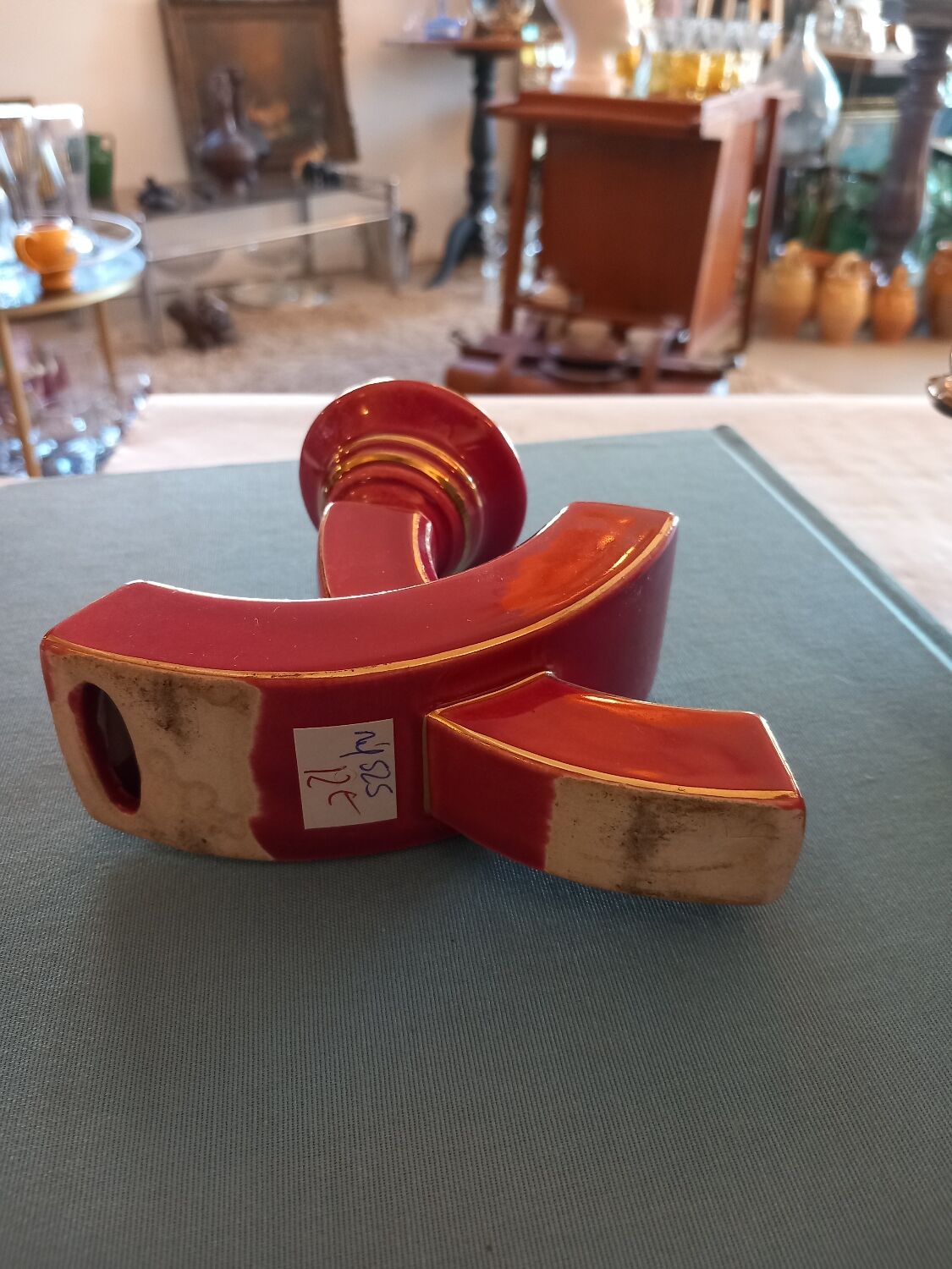 Candlestick 50s in faience