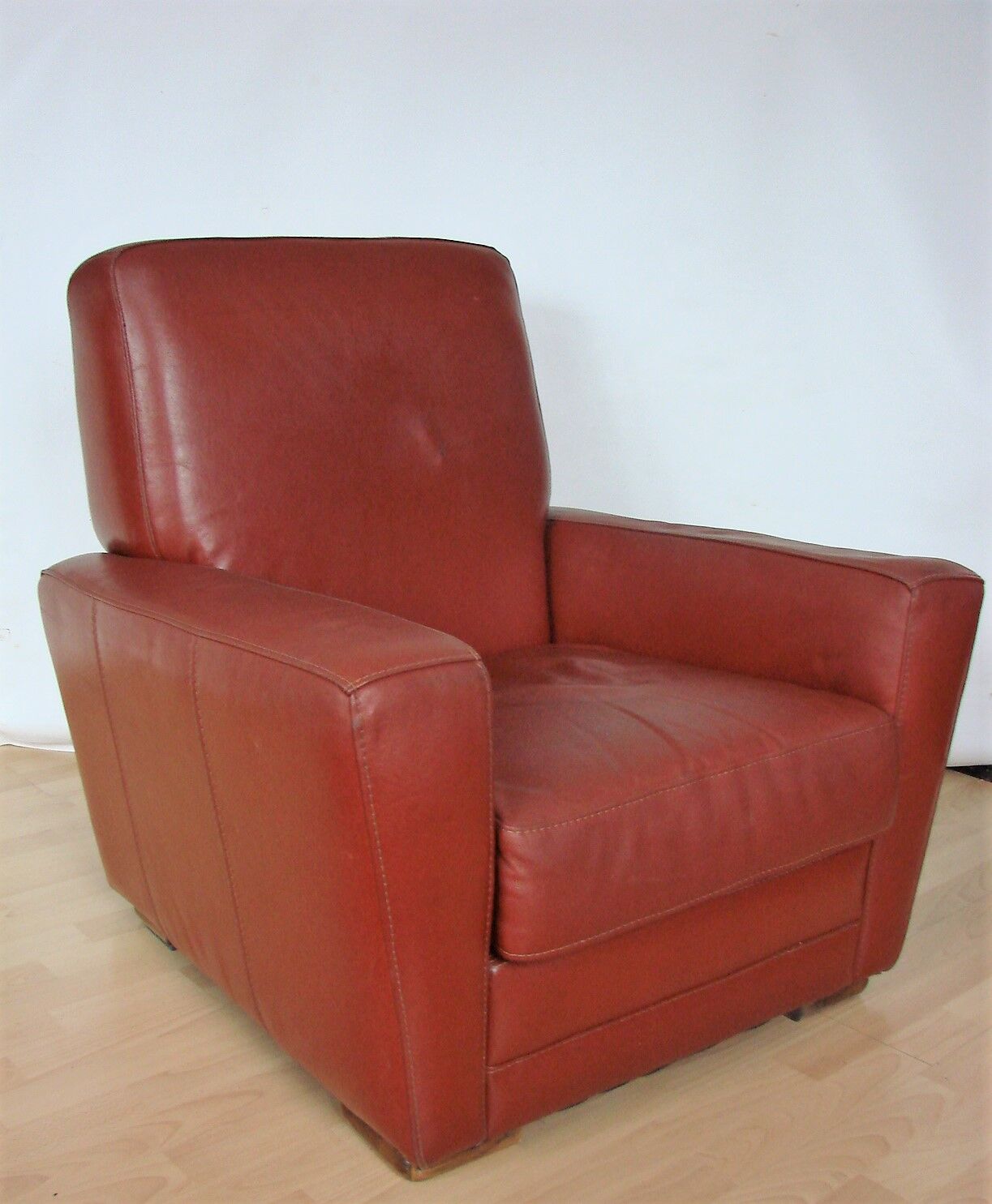 Art deco leather armchair, 1960s