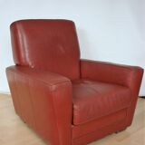 Art deco leather armchair, 1960s