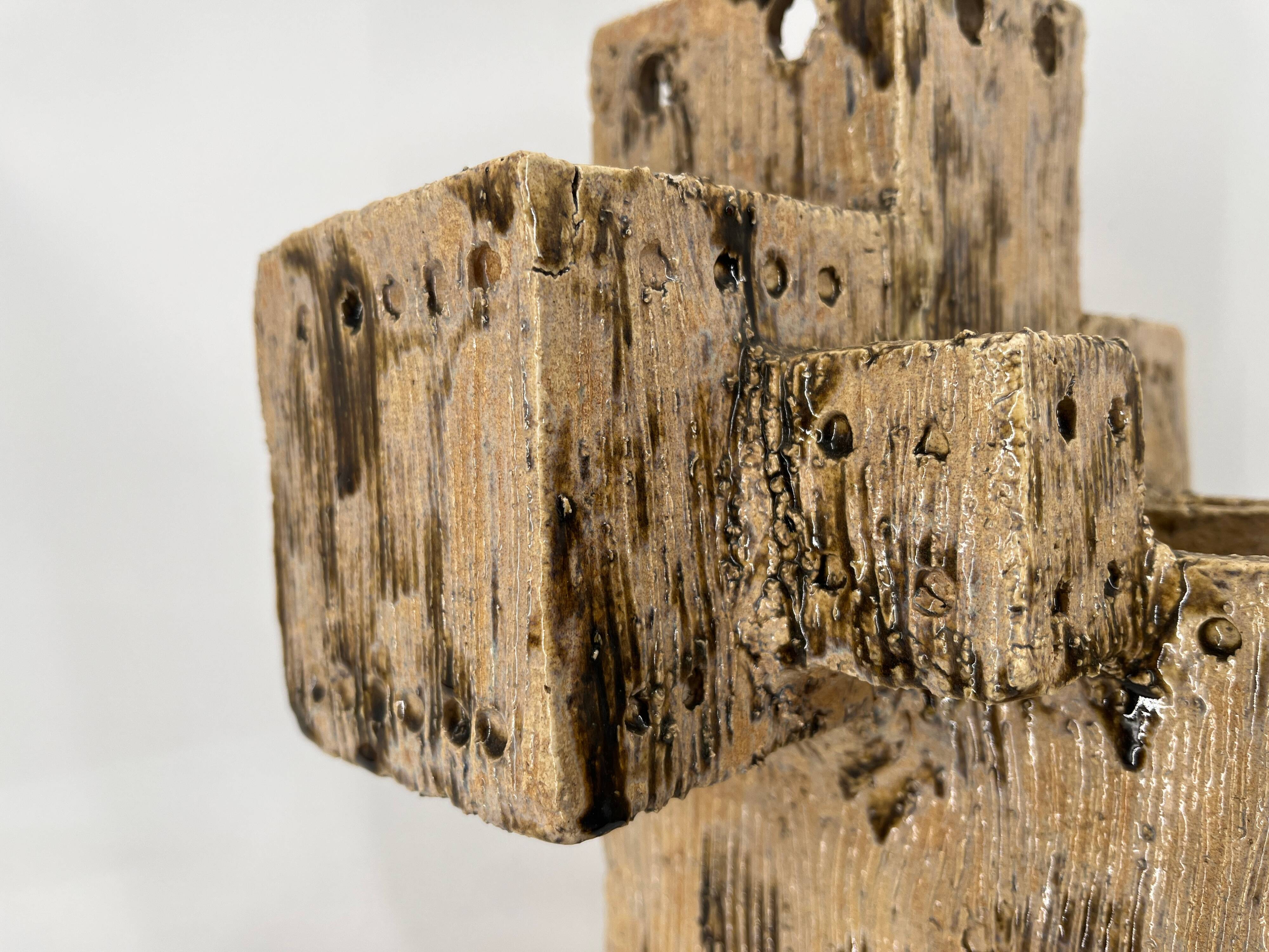 Vase en céramique brutaliste, années 1960