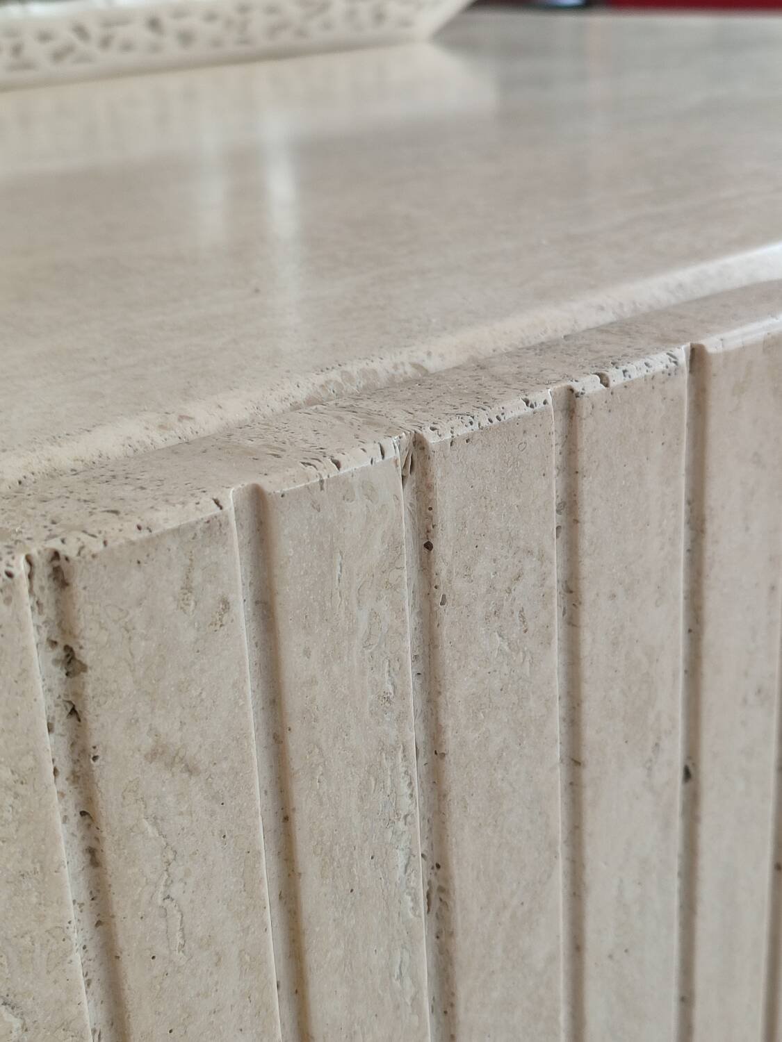 Travertine coffee table