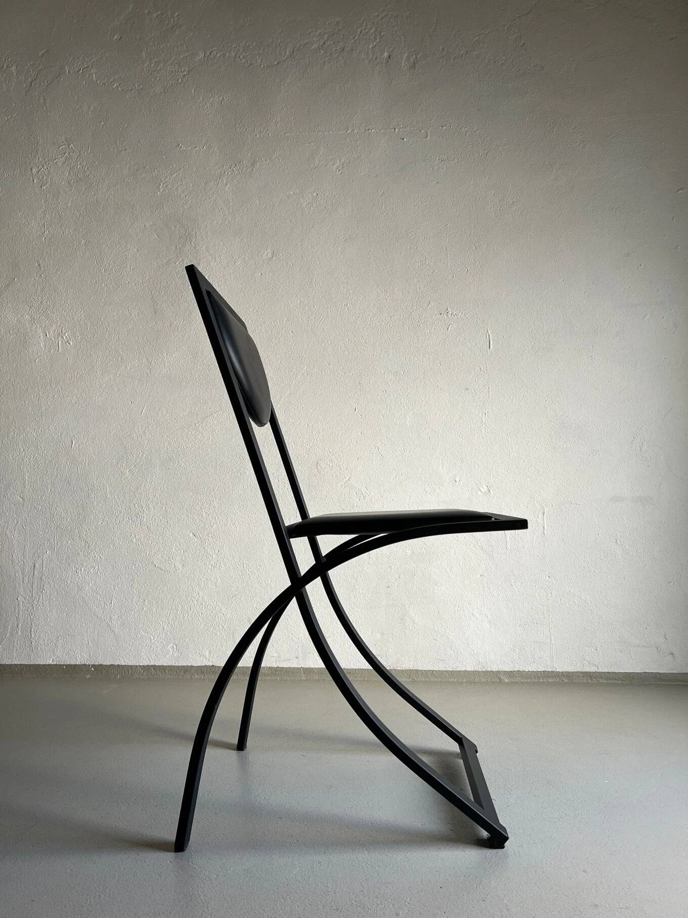 4 Black Sinus Chairs by Karl Friedrich Förster | Germany | 1990s
