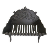 Porte bûches ancien fonte chenet cheminée corne d'abondance pomme de pin