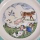 Dessert plates, old, talking theme Fables of the Fountain