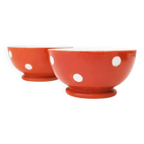 Vintage Longchamp Earthenware Polka Dot Bowls